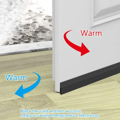 Ainiv Door Draft Stopper Under Door Seal, 2" W x 39" Cutable Soundproof Door Seal, Adhesive Under Door Sweep Weather Stripping Soundproof Kit, Under Door Draft Stopper Seals Anti-Collision-Black