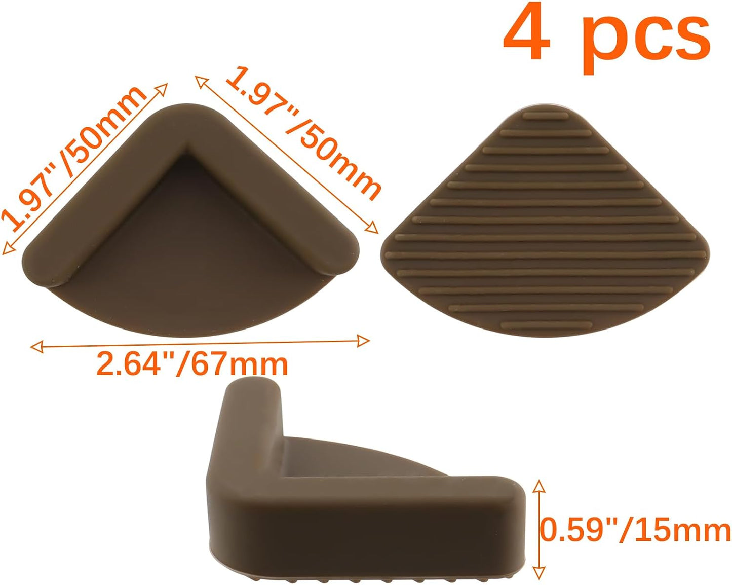 Semetall 1.5 Inch Rubber Caster Cups 8 Pack Black | Non Slip Furniture Coasters Floor Protectors for Bed Couch Table Chair
