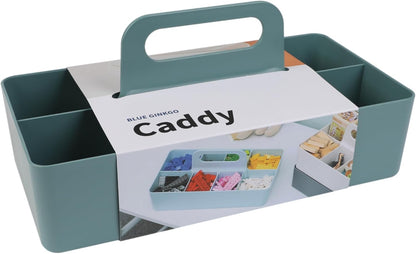 BLUE GINKGO Stackable Organizer Caddy, Rectangle, White, Made in Korea | Portable. Adjustable. Home, Office & School Storage.