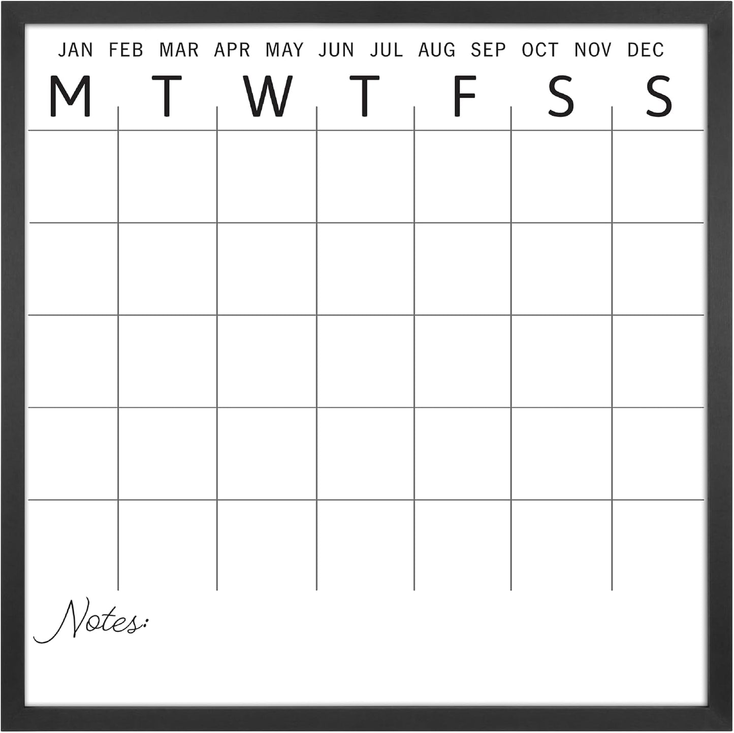 MCS Dry Erase Weekly Meal Planner Black Framed Calander Whiteboard, 11x24 | Dry Erase Weekly Meal Planner Black Framed Calander Whiteboard Frame, 11x24 Inch