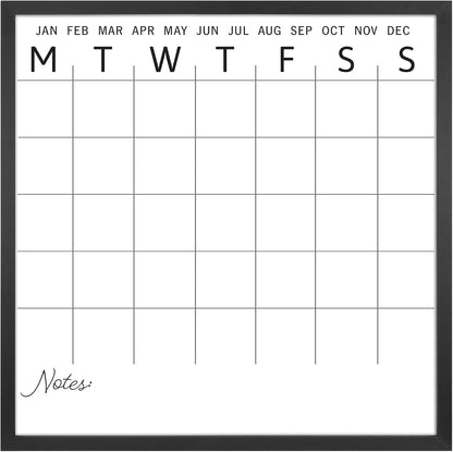 MCS Dry Erase Weekly Meal Planner Black Framed Calander Whiteboard, 11x24 | Dry Erase Weekly Meal Planner Black Framed Calander Whiteboard Frame, 11x24 Inch