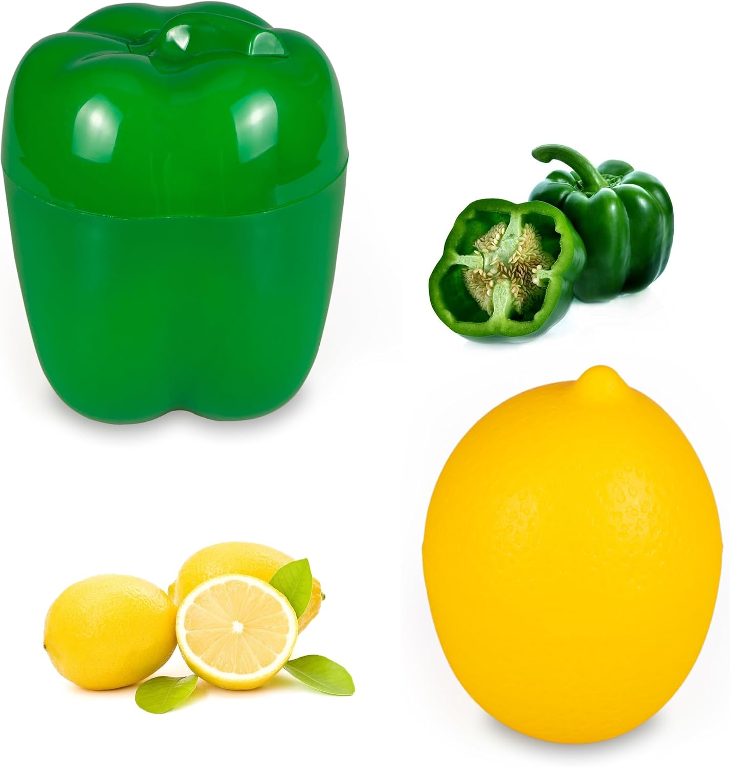Vegetable and Fruit Storage Containers for Refrigerator, Lemon Tomato Garlic Avocado and Onion Storage, Food Storage Containers with Lids, Pack of 5