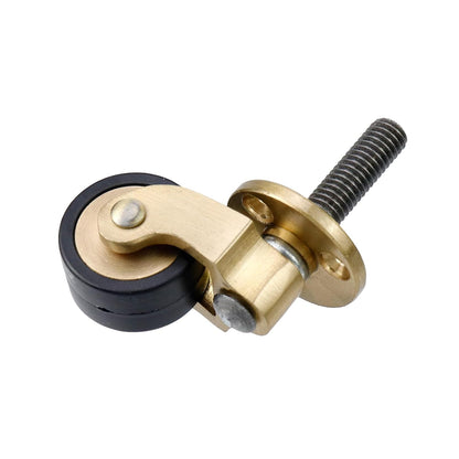 Semetall 4PCS Swivel Caster Wheels Square Cup Furniture Castors (Bronze) | 150kg Load Capacity, with Screws for Piano Feet, Sofa, Table, 1.02 Inch (26mm) Wheels