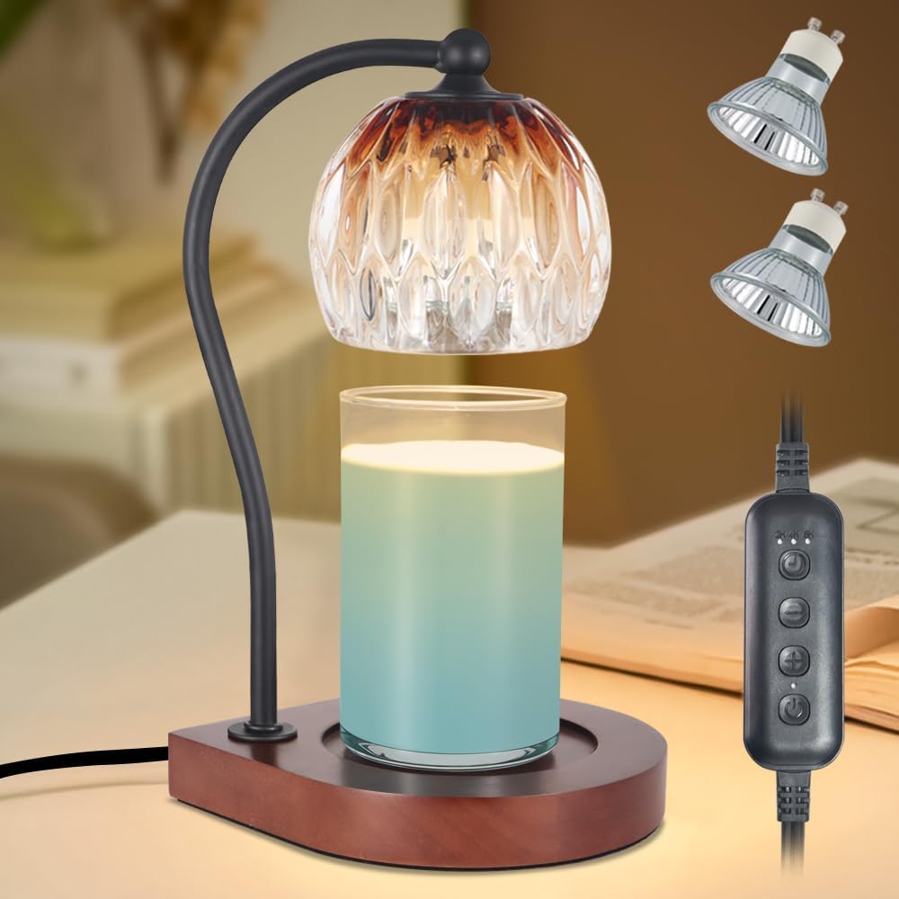 Dimmable Candle Warmer Lamp with Timer Adjustable Height for Scented Jar Candles Electric Candle Wax Melt Warmer for Home Decor Christmas Birthday Gifts for Women Mom(Hummingbird)