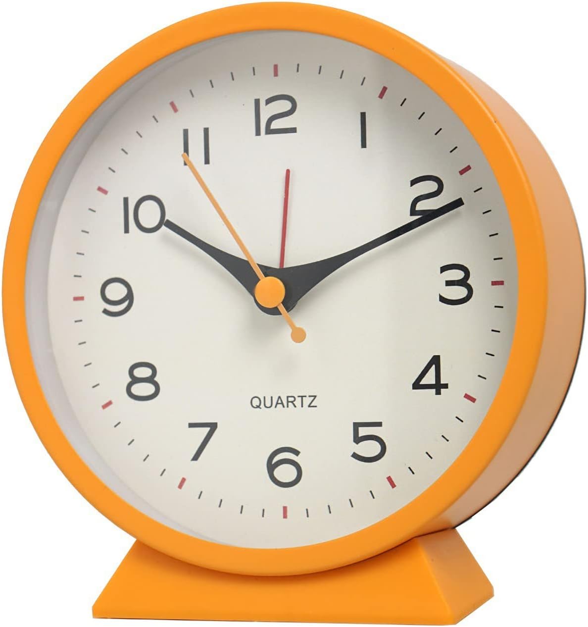 SHISEDECO Small Antique Retro Analog Alarm Clock, 4.5" Desk Clock, Pink | Small Silent Bedside Deskclock with Light Function, Non-Ticking Tableclock Decor for Living Room, Bedroom, Bedside, Shelf