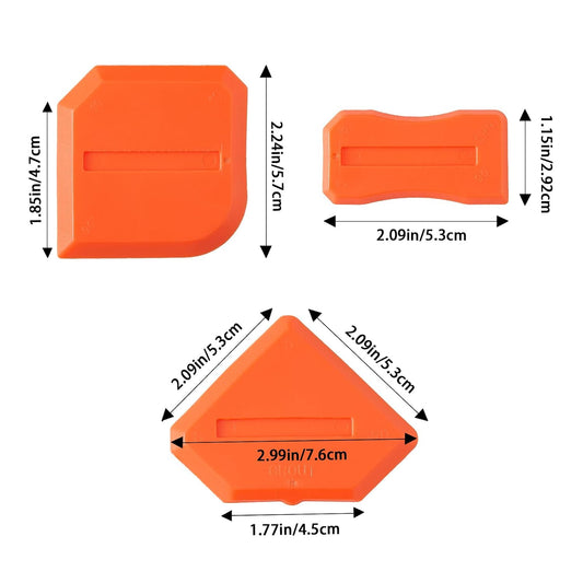 Silicone Caulking Tools Compatible with Sealant Grout Finishing Sealing 3 Pieces Orange Caulk Tool Kit Caulking Finishing Tools