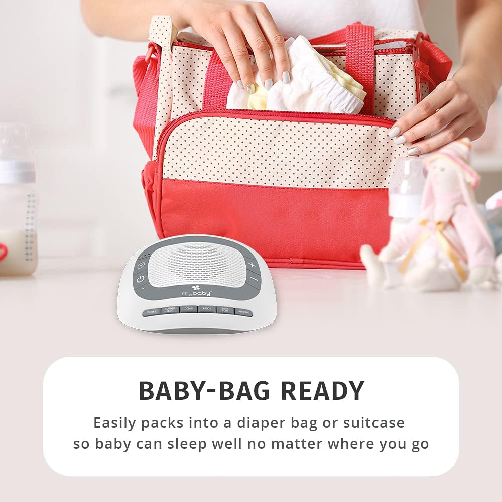MyBaby SoundSpa White Noise Machine for Babies | 6 Soothing Lullabies for Newborns, Sound Therapy for Travel, Relaxing, Kids, Newborns, Baby Songs, Adjustable Volume, Auto-off Timer, By HoMedics | Sound Therapy for Travel, Relaxing, Kids, Newborns, Baby