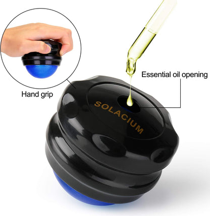 Solacium Manual Massage Roller Ball - Massager and Therapy Tool for Sore Muscles, Shoulders, Arms, Neck, Back, Feet, Body, Deep Tissue, Stiffness, Joint Pain, Stress Relief