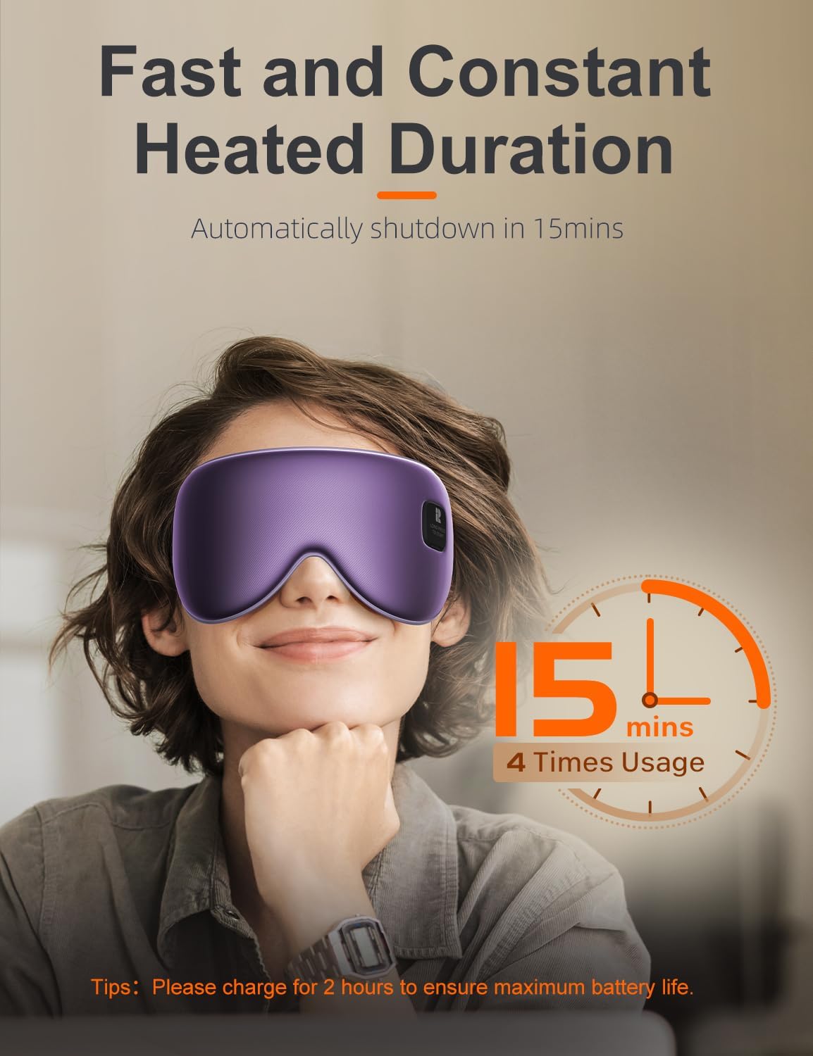 Silk Cordless Heated Eye Mask, Fast Heat Electric Warm Compress for Dry Eye