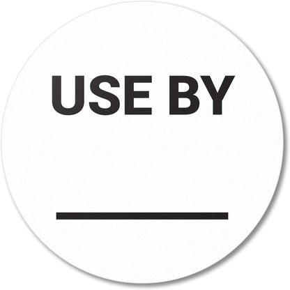 Sell By/Expiration Food Date Labels (1.5 inch, Round - 300 Labels) | Sell by Date Stickers for Food Service, Food Rotation, Best Before Prep Sticker with Writable Blank Space