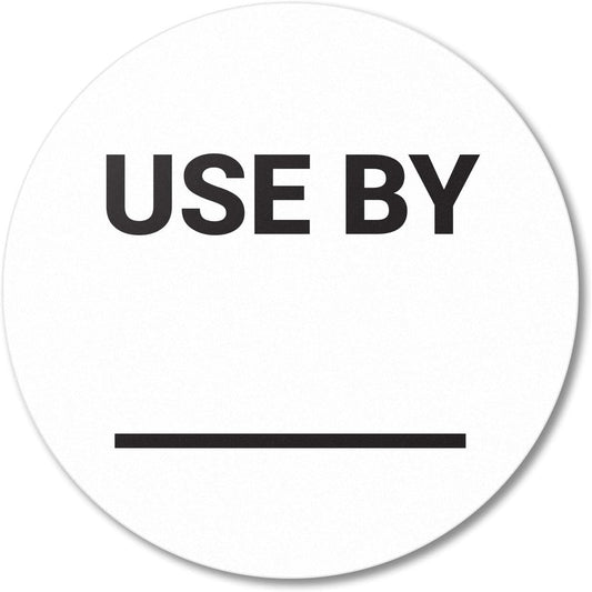 Sell By/Expiration Food Date Labels (1.5 inch, Round - 300 Labels) | Sell by Date Stickers for Food Service, Food Rotation, Best Before Prep Sticker with Writable Blank Space