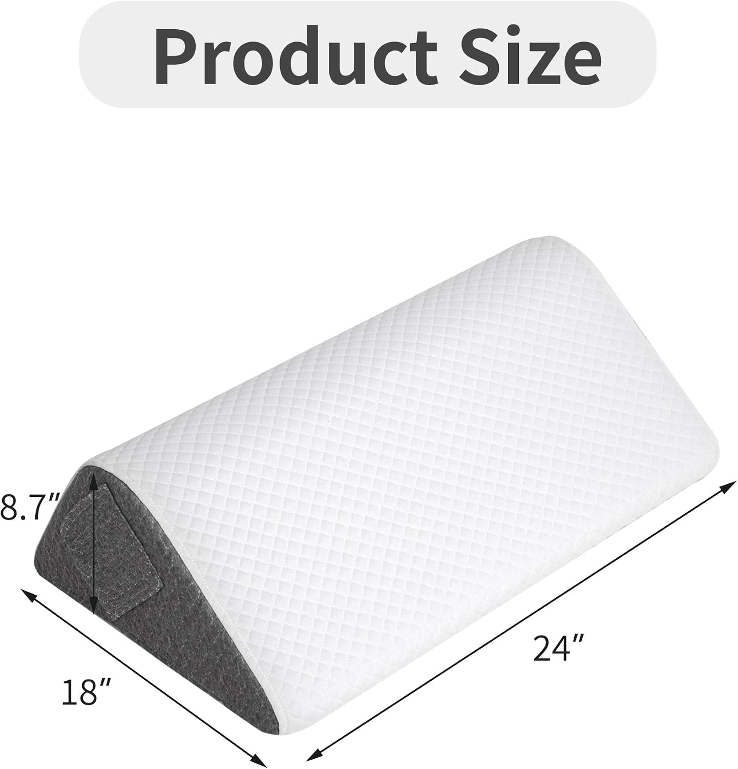 Knee Pillow for Back Sleeping, Leg Pillow Knee Wedge Pillow, Memory Foam Wedge Pillows for Legs Post Surgery, Triangle Pillow for Knee Support,Dark Grey