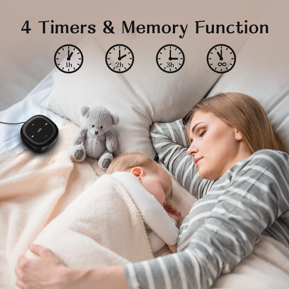 Sound Machine Mini White Noise Machine with 30 Soothing Sounds 4 Timers Memory Function for Newborn Baby Kids Adults Portable Rechargeable Sleep Brown Noise Machine for Travel Camping Home Office