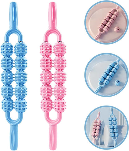 IMIKEYA 2pcs Muscle Massage Roller Stick for Legs, Yoga Trigger Point Massage Cane, Handheld Myofascial Therapy Tool for Calf Muscle Relaxation and Relief