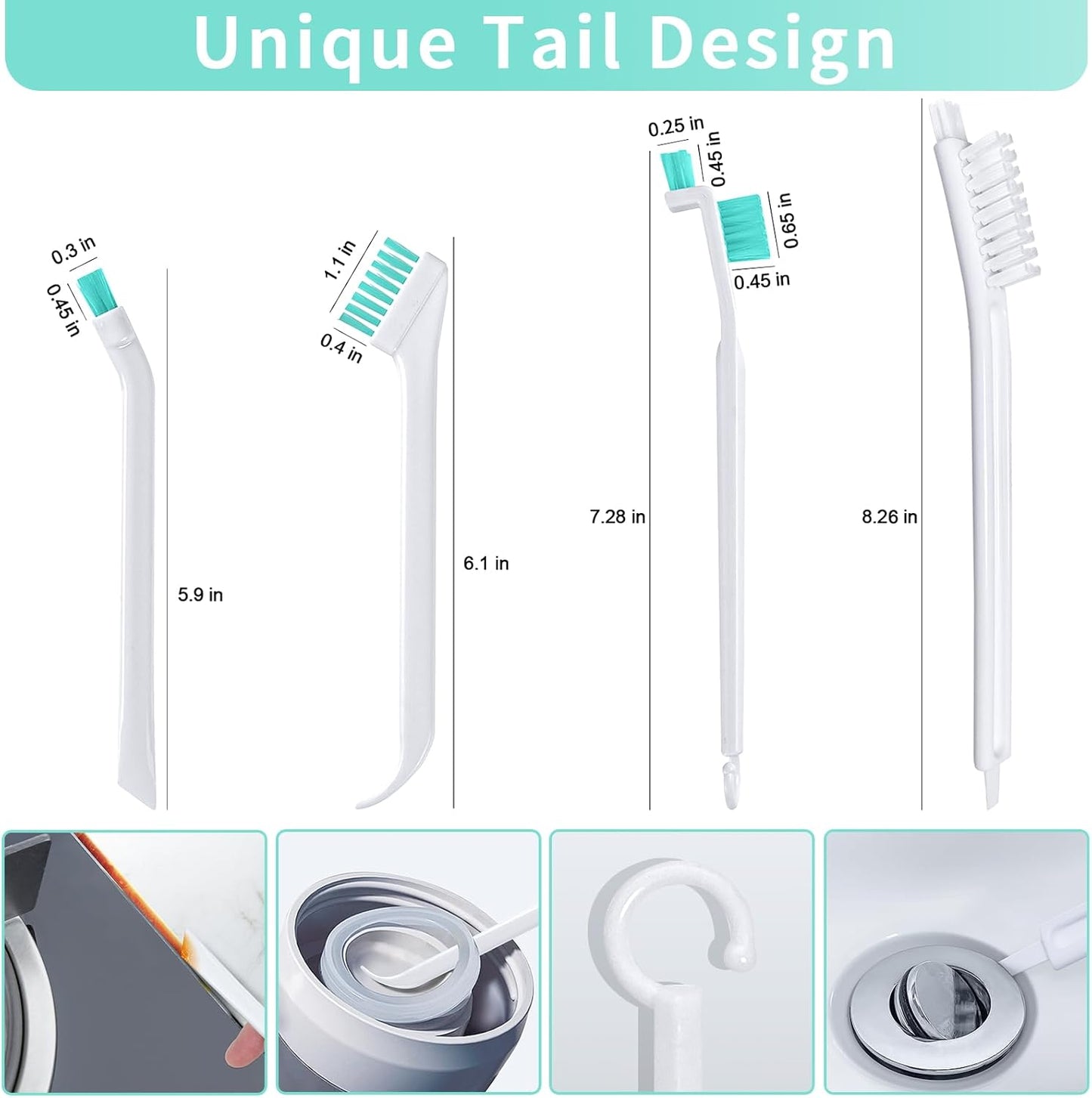Lumkew Small Cleaning Brush Tight Spaces, 8pcs Crevice Cleaning Brushes Tool for Household Use, Tiny Cleaning Brush Mini Parts Humidifier Toaster