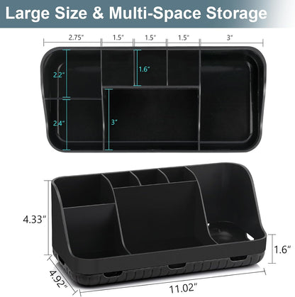 GFWARE Black Toothbrush Holder - 7 Slots Bathroom Organizer Countertop with Drainage Matte Black Electric Toothbrush and Toothpaste Holder for Bathroom Accessories Organization Vanity Sink Storage | Detachable 7 Slots Matte Black Kid Electric Toothbrush