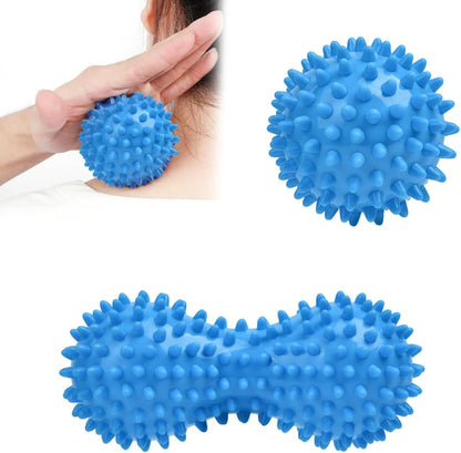 URAQT Spiky Massage Ball Set, 2 Pack Physical Therapy Massage Balls, Hard Lacrosse Ball & Spiky Massage Ball for Myofascial Release and Trigger Point Deep Tissue Massage (Purple)