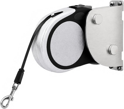 Heavy Duty Retractable Dog Leash Holder,Secure Wall Mount Dog Hitch and Parking Station for All Size Retractable Leashes,Rustproof&Chewproof Safety Anchor Use Indoor-Outdoor