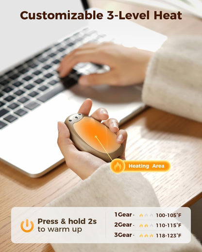 SWEETFULL Hand Warmers Rechargeable, 2-in-1 Magnetic Bear Electric | Cute Bear; Snap Together/Split Use; 3 Heat Levels; UL Safe; Reusable Portable Pocket Warmer for Kids & Wife, Camping & Gifts