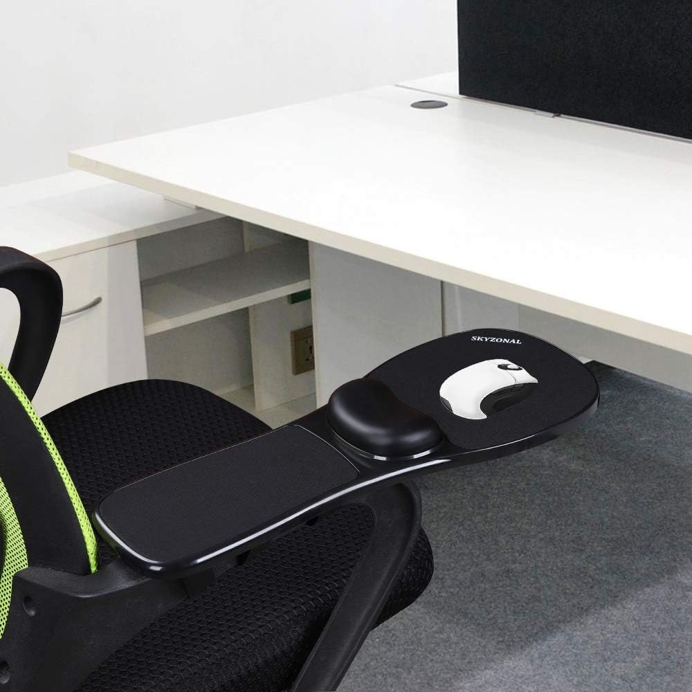 Home Office Computer Arm Rest Chair Armrest Mouse Pad Mat Wrist Support Black (Please Measure Chair arm Rest Size and Confirm Our Straps Size Before Ordering)