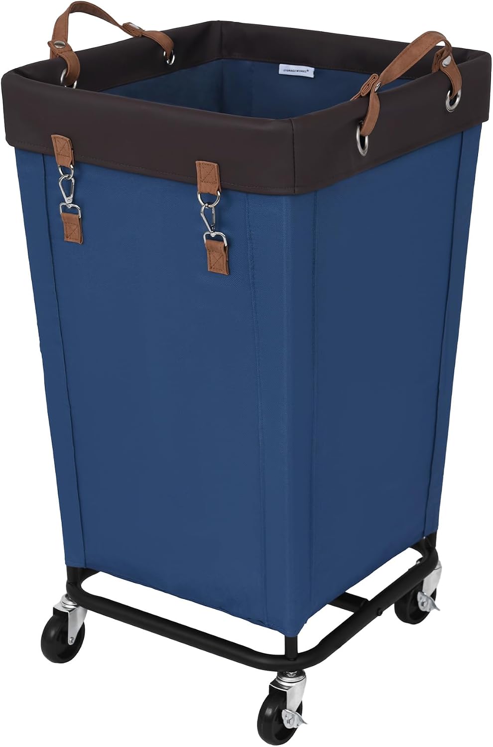 StorageWorks 160L Laundry Basket with Wheels, Rolling Hampers for Clothing | Beige Laundry Basket with Wheels, Metal Frame & Handles, Rolling Hamper for Bedroom, Bathroom, Dorm, Hotel