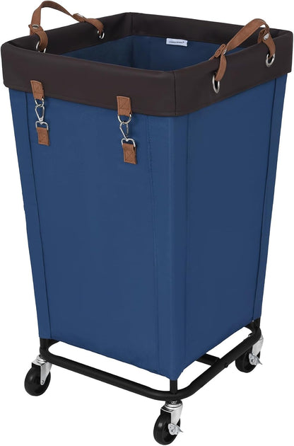StorageWorks 160L Laundry Basket with Wheels, Rolling Hampers for Clothing | Beige Laundry Basket with Wheels, Metal Frame & Handles, Rolling Hamper for Bedroom, Bathroom, Dorm, Hotel