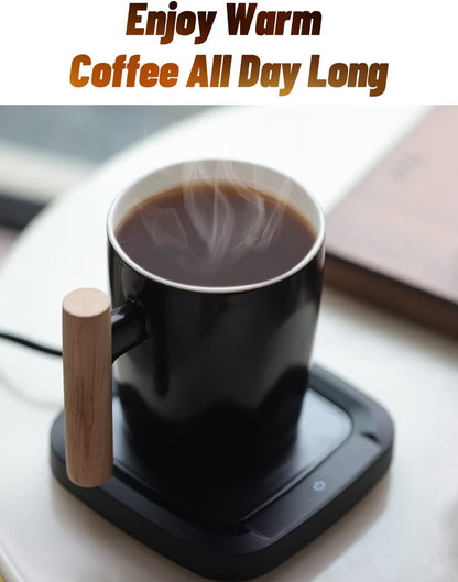 Coffee Mug Warmer Set for Desk, Temperature Controll Heating Cup for Hot Chocolate, Cocoa and Tea, Office & Home use, One Temperature