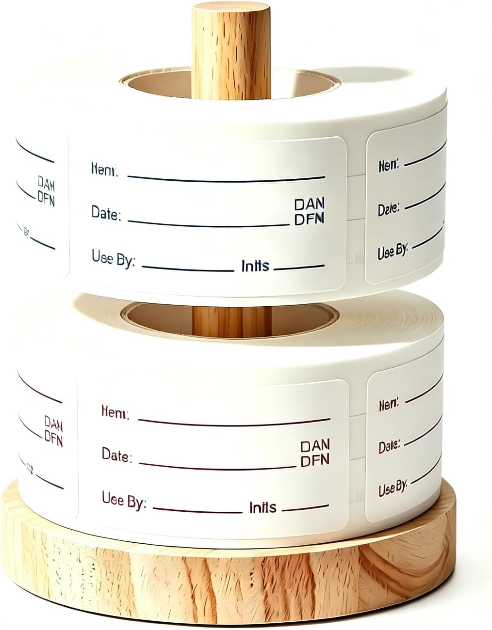 1000 PCS Food Labels for Food Containers with Wooden Holder | Keep food fresh and organized with easy to read labels for dates contents meal prep and freezer or pantry storage