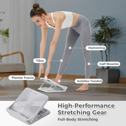 Keep Compact Slant Board for Calf Stretching, 5-Level Adjustable ABS Incline Board, Portable Foot Stretcher for Ankle Mobility, Yoga & Home Fitness, Women Teens Beginners