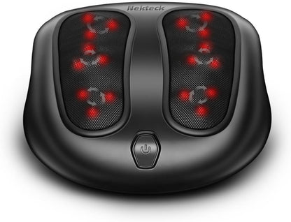 Nekteck Foot Massager with Heat, HSA Eligible FSA Massage Tools Gifts | Shiatsu Heated Electric Kneading Foot Massager Machine for Plantar Fasciitis, Built-in Infrared Heat Function and Power Cord