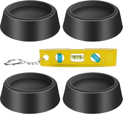 4PCS Washing Machine Foot Pads for Anti-Vibration and Anti-Walk Pads with Level, Washer and Dryer Anti Slip Pad Mat for Vibration Reduction & Shock Absorber Rubber Noise Cancelling Isolation Feet
