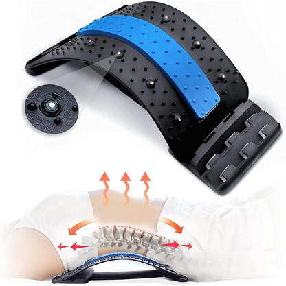 Back Stretcher, Spine Deck Back Pain Relief Products for Office Chair, Car, Travel, Multi-Level Lumbar Support Device, Lower Back Stretcher with Massaging Points and Cushion Foam