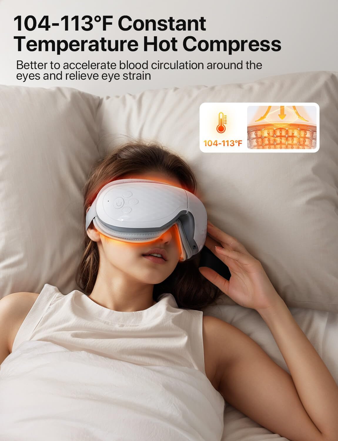 ALLJOY Eye Massager with Heat and Cooling, FSA Eligible HSA | Eye Massager with Removable Gel Mask, Birthday Gifts for Women Men Her Him Eye Care Devices for Migraine, Reduce Dry Eyes