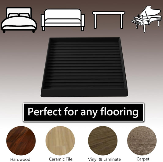 Jayen Non Slip Furniture Caster Cups Coasters Pads for Hardwood Floors, 3x3 | flexible rubber, durable, prevent furniture from sliding, easy to install, protect all flooring type