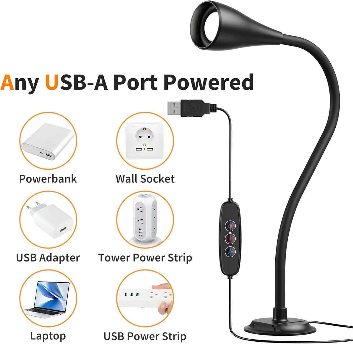 Dim Book Lights for Reading at Night,USB Goose Reading Lights for Books in Bed Headboard,LED Night Lights Plug into Wall,Adhesive Wall Lights for Bedroom,Portable Plug in Wall Sconces Hardwired,1 Pack