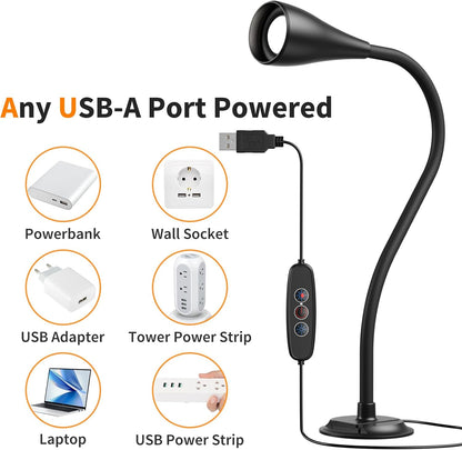 LED Neck Reading Light, Bendable Rechargeable Book Light 110-hr Lasting