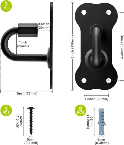 Dog Leash Hooks for Wall Black Dogs Leash Wall Mount Dog Hook for Leashs for Secure and Escape-Proof Hook for Lead Management