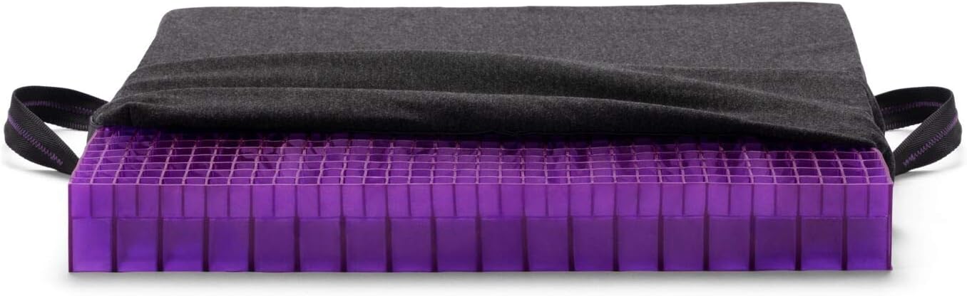 Purple Ultimate Seat Cushion, Large 2.5 Inch Gel Seat Cushion | GelFlex Grid for Office Chair, Gaming, Car - Pressure-Reducing for Long Sitting, Temperature-Neutral, No-Slip - Made in USA