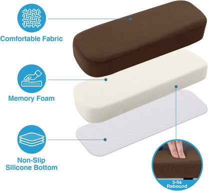 Smiry Memory Foam Office Chair Armrest Pads, Non-Slip Armrest Cushion