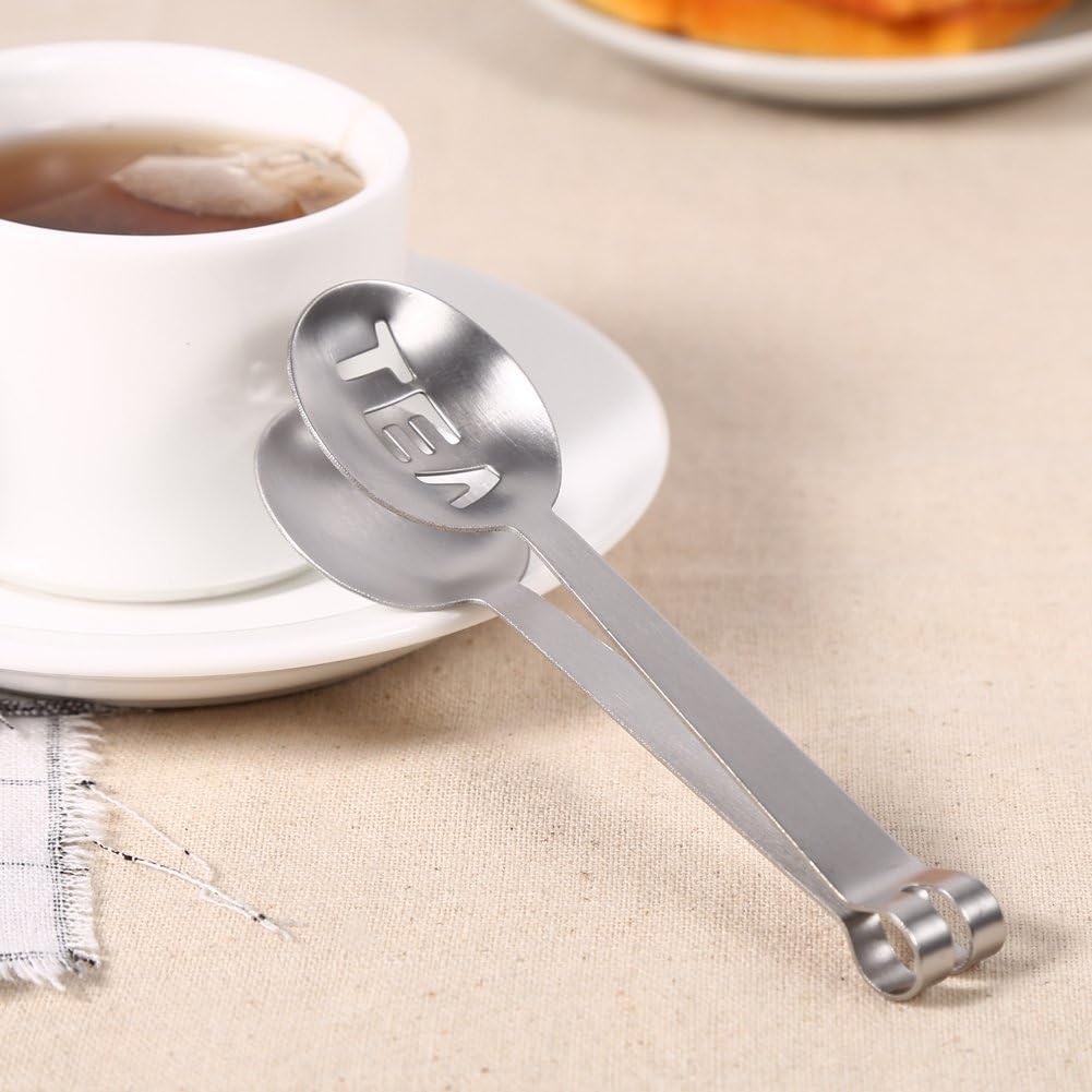 Tea Bag Squeezer,12cm Stainless Steel Tea Bag Holder,Tea Bag Tong Tea Bag Spoon Tea Bag Strainer Clip for Home Kitchen