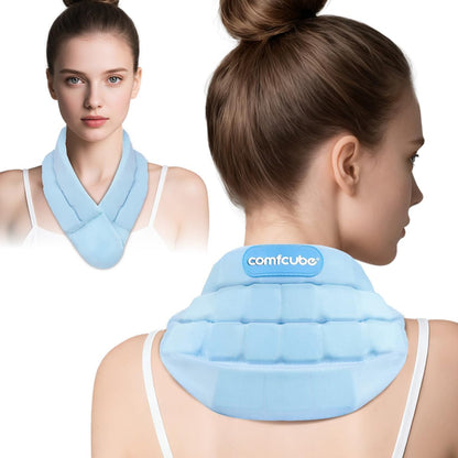 Comfcube Neck Ice Pack Wrap for 2 Hours of Cool Relief | Soft, flexible gel wrap; ideal for neck pain, hot flashes & post-surgery recovery.