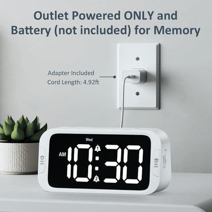 Odokee Digital Dual Alarm Clock for Bedroom with 0-100% Dimmable Display