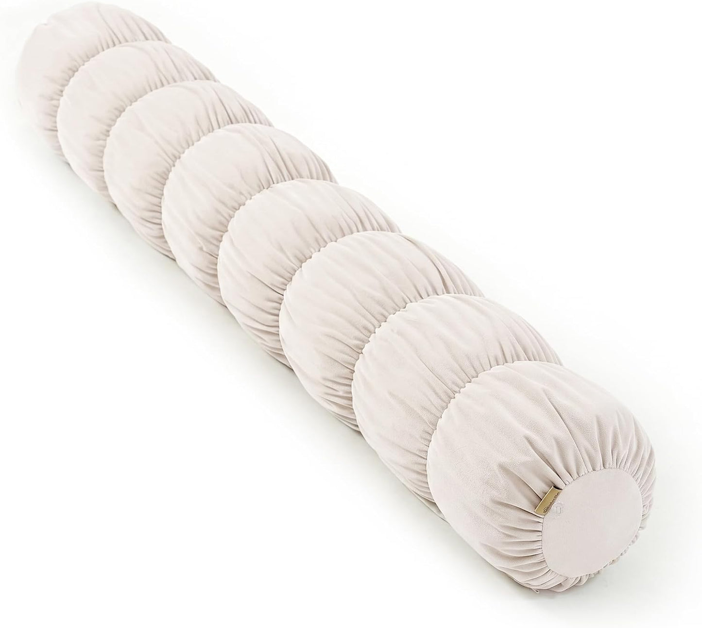 Pat. Pend. Long Bolster Pillow for Bed, Small Body Pillow for Adults, Soft Velvet Washable Cover, Cylinder Pillow for Side Sleepers and Leg Support(Misty White, 39"x 7.87")