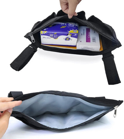 Bed Rails Bag with Cup Holder Phone Pouch 4 Pocket Storage Organizer Bag for Elderly Adults Safety Bed Assist Rail Medical Bed Support Bar Mobility Assistant Handle Bars Under Mattressbed Cane