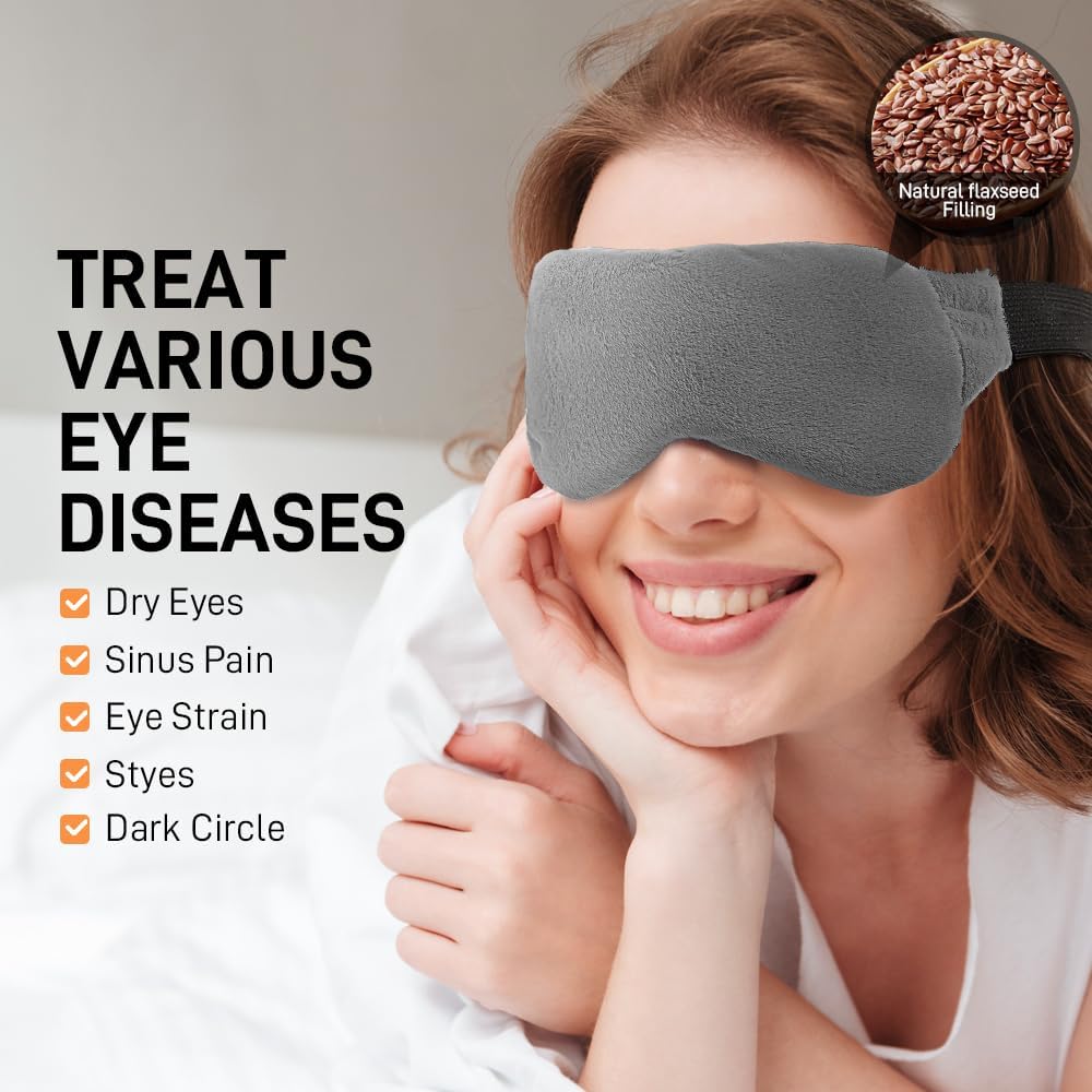 Weighted Eye Pillow for Yoga, Moist Heat Mask for Dry Eyes(Pink)