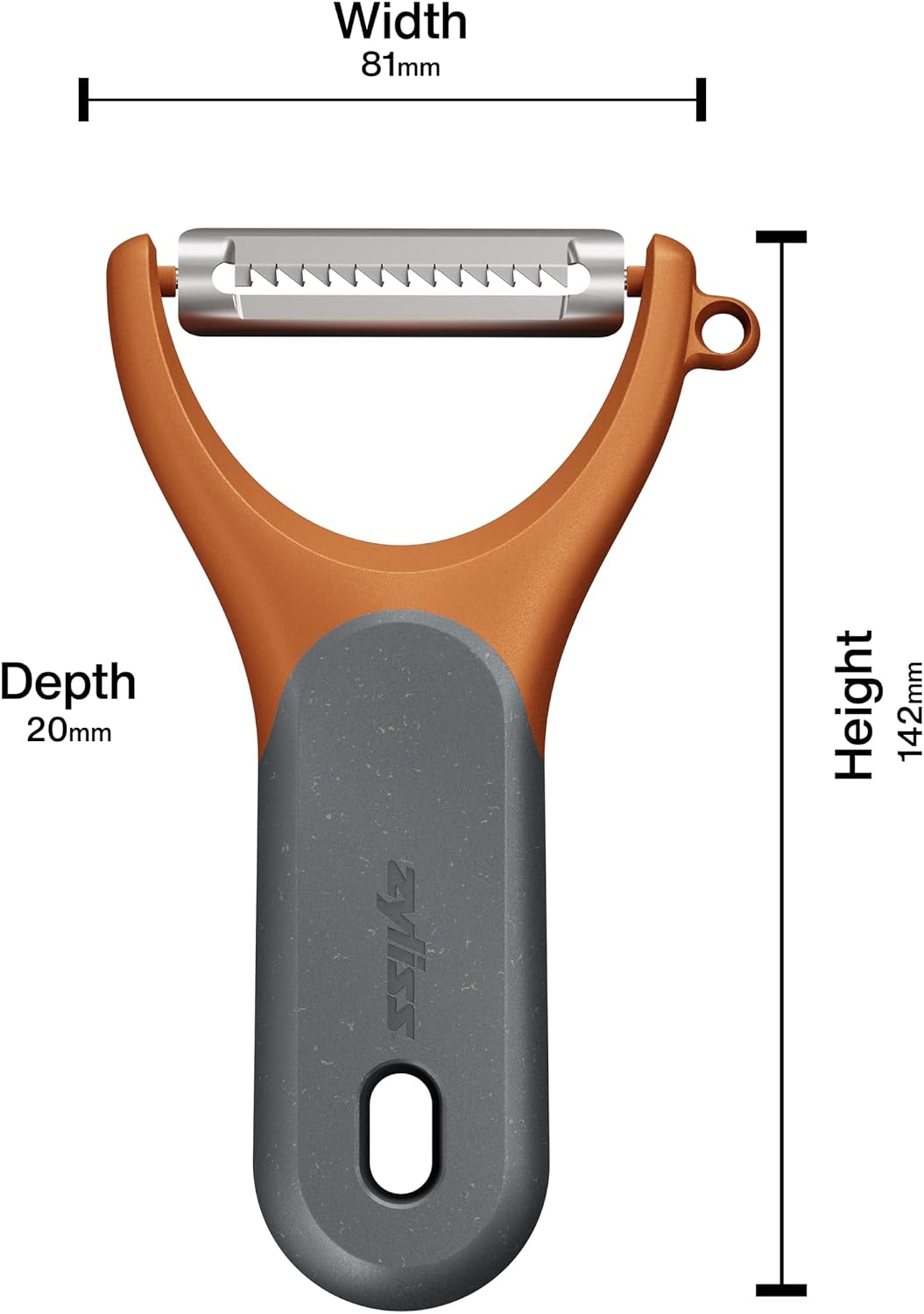 Zyliss Swivel Peeler – Ultra-Sharp Stainless Steel Blade for Potatoes, Carrots & Soft Fruits – Ergonomic Wheatstraw Grip – Built-in Eye Cutter & Safety Cover – Dishwasher Safe – Vegetable Peeler