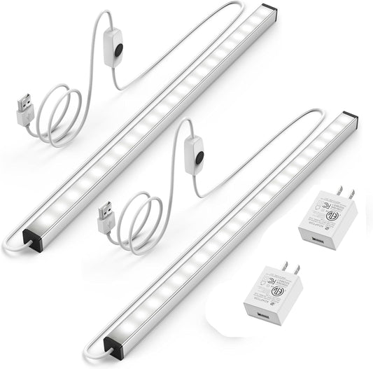 ASOKO Motion Sensor Dimmable Led Under Cabinet Light, 12" Cool White | ASOKO Motion Sensor Dimmable Led Under Cabinet Light, 12" Plug in Cool White 6000K Bar for Kitchen Counter Closet