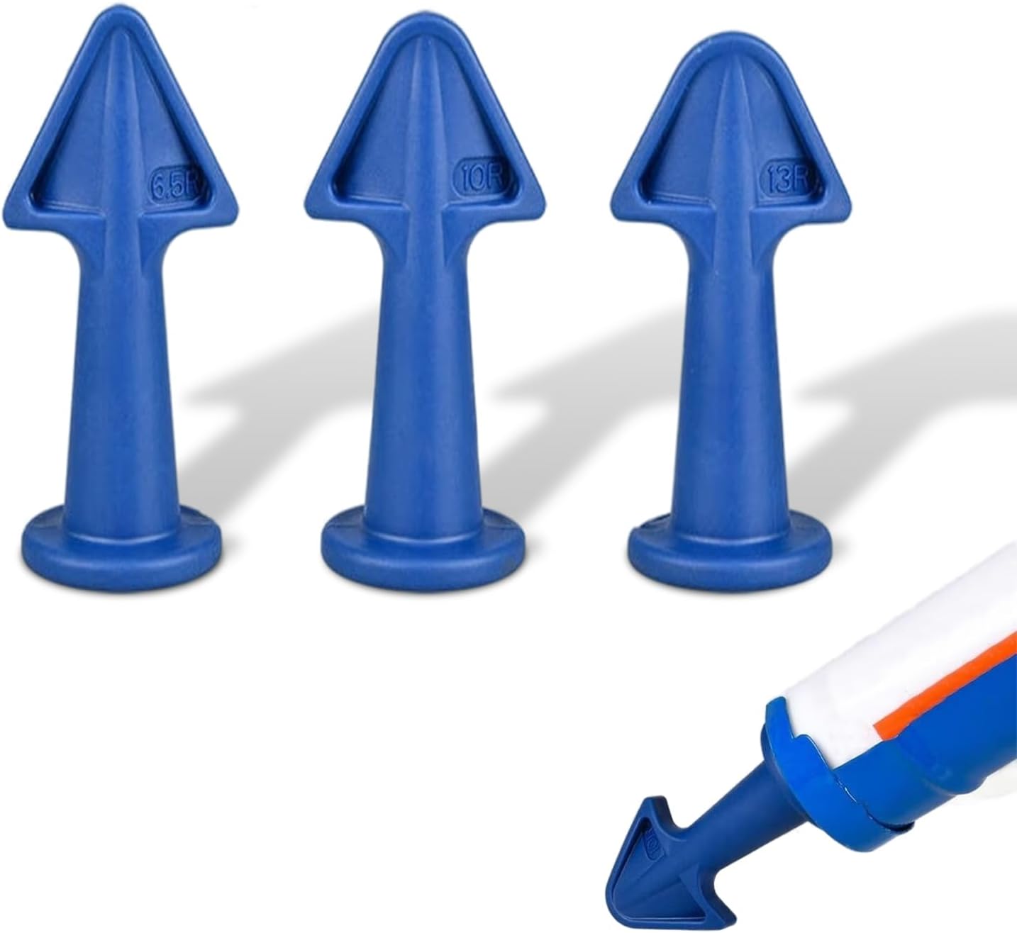 Caulk Tip Tool Caulking Tips Set with Nozzle Adapter Silicone Caulk Applicator Tools Reusable Nozzles for Finishing Grout and Sealant Caulk Gun Accessories for Easy Application 6.5R 10R 13R