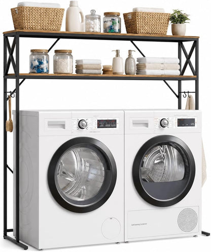Furnaza 59.1" H 3-Tier Laundry Room Over Washer Dryer Shelf, Adjustable | Heavy Duty Steel, 110LB Capacity, 54.7"Wx9.4"D Interior, Easy Assembly, Great for Bathroom Laundry Mudroom Pantry Workshop