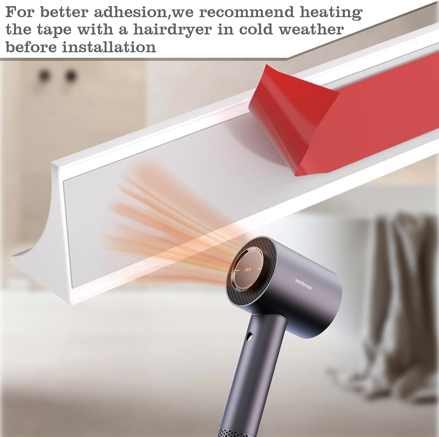 39 Inch Shower Threshold Water Dam Barrier,Transparent | Flexible Silicone Shower Door Bottom Seal for Water Stopper,Self Adhesive Water Blocker for Bathtub Countertop